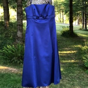 David's Bridal Royal Blue Bridesmaid Dress-Size 8